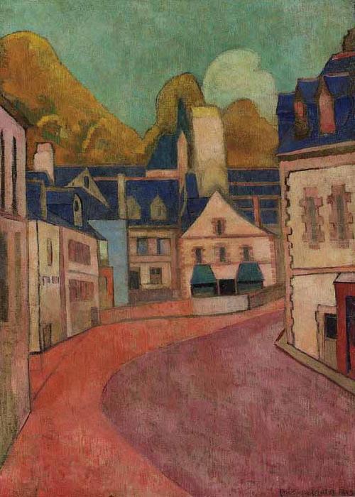 Emile Bernard La rue Rose a Pont Aven Norge oil painting art
